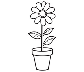 Flower in a pot cartoon flower illustration vector 