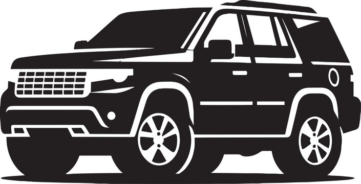 Modern Suv Family Car silhouette vector illustration isolated on a white background