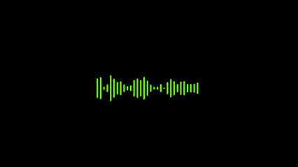 Green audio waveform on the black background.