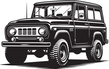 Modern Suv Family Car silhouette vector illustration isolated on a white background