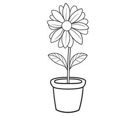 Flower in a pot cartoon flower illustration vector 