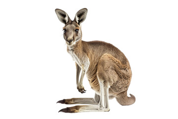 Fototapeta premium Graceful kangaroo in a relaxed pose with a serene expression isolated on transparent background
