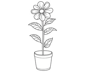 Flower in a pot cartoon flower illustration vector 