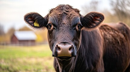 Close-up Portrait of a Brown Cow