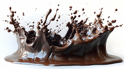 A dynamic splash of chocolate, showcasing fluid motion and richness.