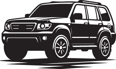 Modern Suv Family Car silhouette vector illustration isolated on a white background