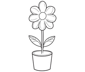 Flower in a pot cartoon flower illustration vector 