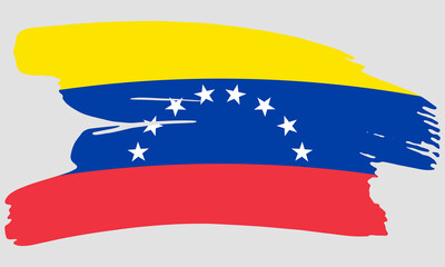 Venezuela flag brush paint texture. Grunge Venezuela flag. Venezuela emblem brush concept