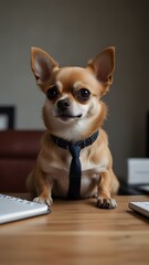 Business Chihuahua workplace pet working in the Office