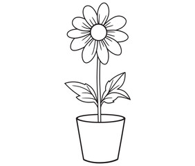 Flower in a pot cartoon flower illustration vector 