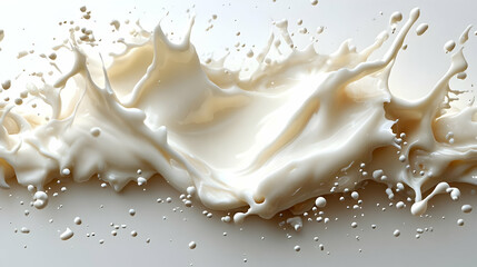 A dynamic splash of milk against a smooth surface, capturing fluid motion and texture.