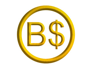 Brunei dollar sign icon, Brunei Darussalam currency symbol design with gold motive	
