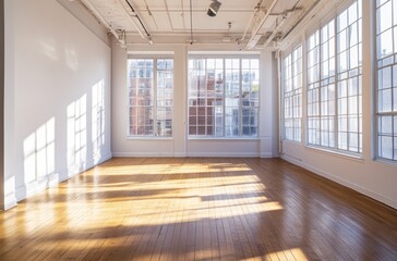 Obraz premium Spacious Loft Interior with Large Windows