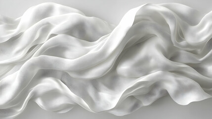 Obraz premium A flowing white fabric draped elegantly, showcasing texture and softness.