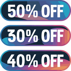 gradient price drop label set vector art illustration