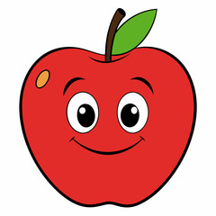 Apple on White Background - Vector Illustration, Logo Icon, SVG, Cut Files for Cricut & Silhouette