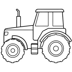 Obraz premium tractor machine outline coloring book page line art drawing