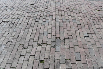 Red brick pavers, historical district, old roadway.