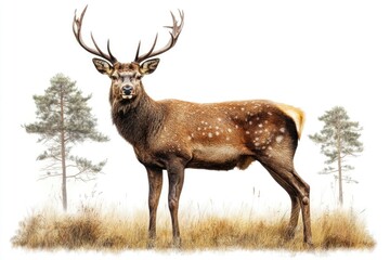 Obraz premium Deer in a Field