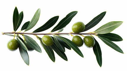 A green olive branch with leaves and olives, symbolizing peace and nature.
