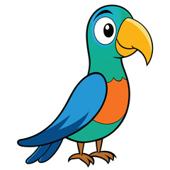 Parrot Cartoon Vector Image png illustration on white background , Vector Design