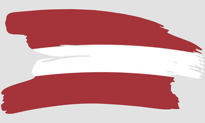 Latvia flag brush paint texture. Grunge Latvia flag. Latvian emblem brush concept