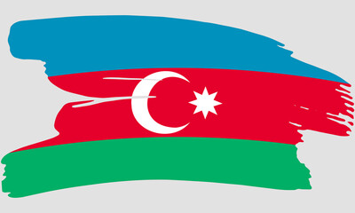 Azerbaijan flag brush paint texture. Grunge Azerbaijan flag. Azerbaijan emblem brush concept