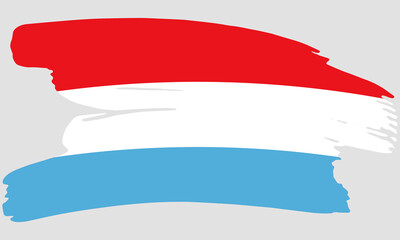 Luxembourg flag brush paint texture. Grunge Luxembourg flag. Luxembourg emblem brush concept