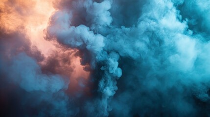 Obraz premium Abstract Swirling Smoke with Blue and Pink Hues