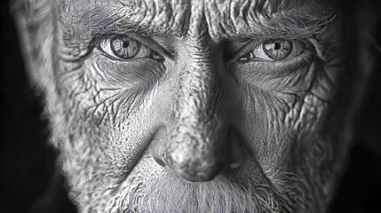 Face of Time - An old face with deep wrinkles, symbolizes experience and the passing of time.