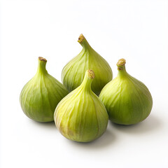 Fototapeta premium Green figs, different angles, white background