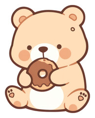 Obraz premium PNG Cute bear eating a cookie wildlife outdoors snowman.