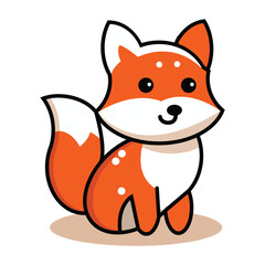 a cute vector art fox logo design