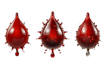 three drops of blood red color