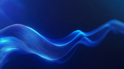 Naklejka premium Attract Blue Line Movement, Abstract Wave Line, Light Technology Background, Copy Space.