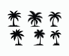 Fototapeta premium Palm trees silhouette EPS vector file isolated illustration template