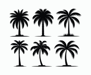Palm trees silhouette EPS vector file isolated illustration template
