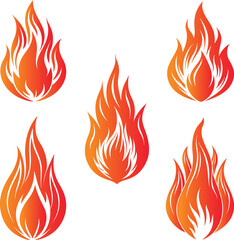 Fire flame icons Vector illustration