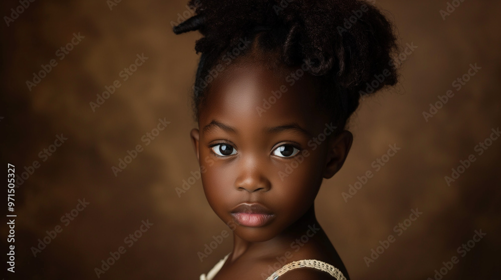 Wall mural beautiful studio portrait of young black girl