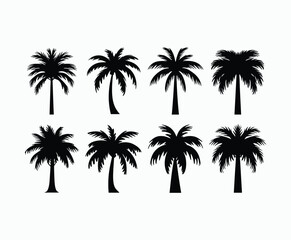 Palm trees silhouette EPS vector file isolated illustration template