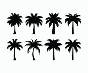 Obraz premium Palm trees silhouette EPS vector file isolated illustration template