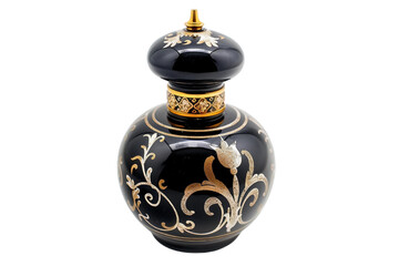 Premium oriental perfume bottle with a distinctive design and a high-quality glass finish isolated on transparent background