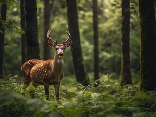 Spotted Deer in the Forest