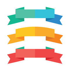 Ribbon Banner Design Vector Set Illustraion png icon on white background