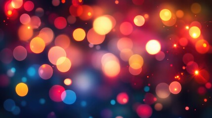 Festive Bokeh Glow. Abstract Illuminated Circle Decor in Bright Colors
