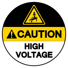 Obraz premium Caution High Voltage Symbol Sign, Vector Illustration, Isolated On White Background Label. EPS10