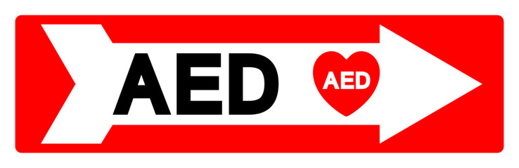 AED Symbol Sign, Vector Illustration, Isolate On White Background Label .EPS10