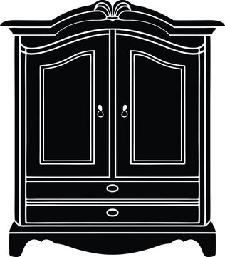 A Almari Silhouette Vector Illustration