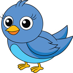 A blue bird with a speech bubble and a speech bubble behind it