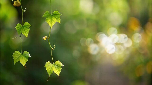 hanging vines that move left and right with a blurred background
